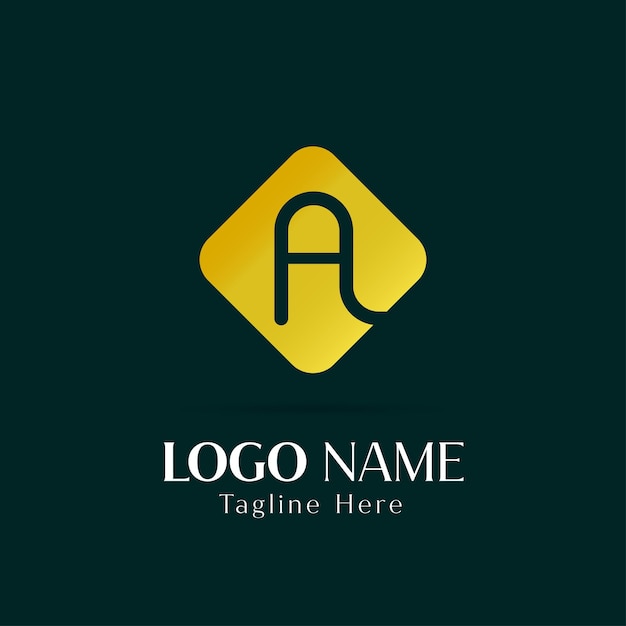 Plantilla de diseño de logotipo dorado AL