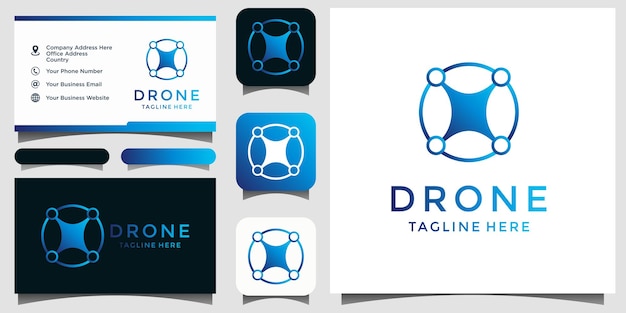 Plantilla de diseño de logotipo de Drone