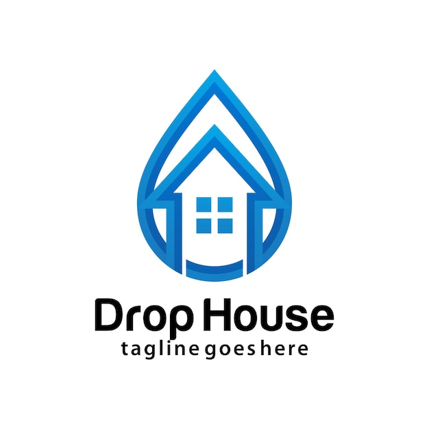 Plantilla de diseño de logotipo drop house