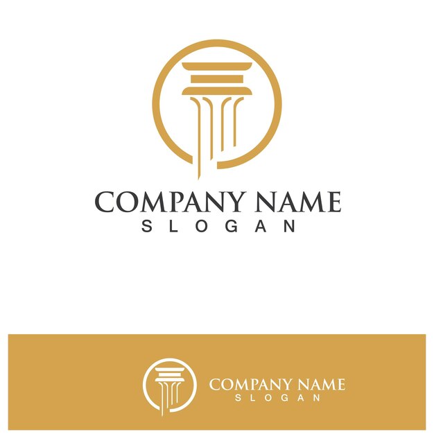 Plantilla de diseño de logotipo e icono de bufete de abogados