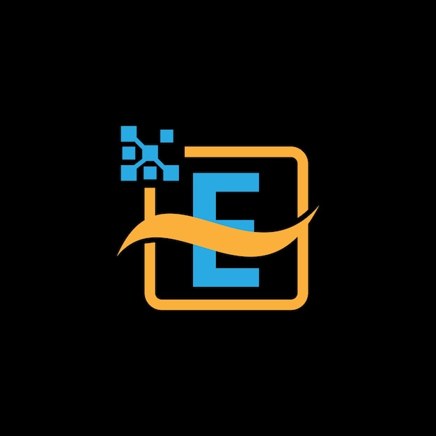 plantilla de diseño de logotipo de E-tech logotipo E-technology vector