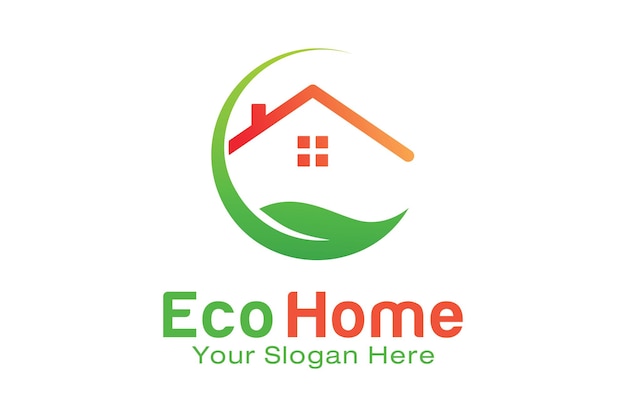 Plantilla de diseño de logotipo eco home