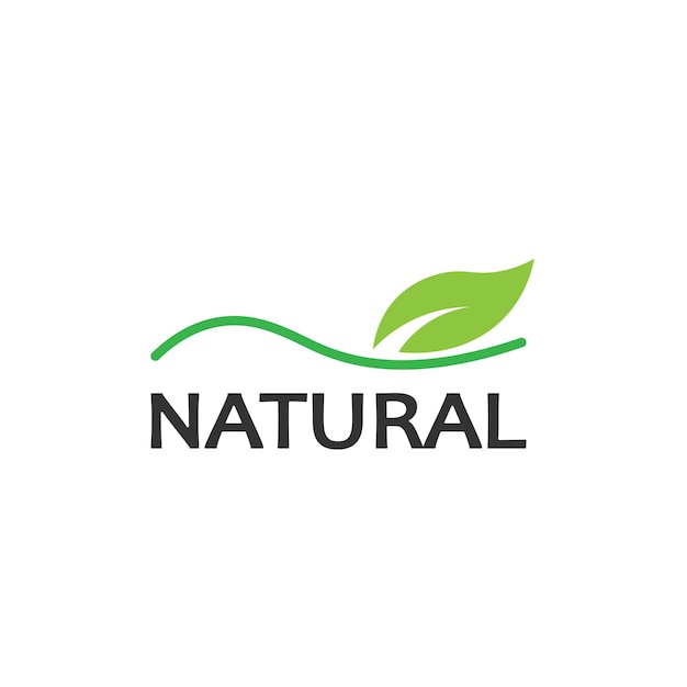 Plantilla de diseño de logotipo ecológico de naturaleza de hoja natural