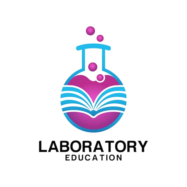 Vector plantilla de diseño de logotipo de educación de laboratorio