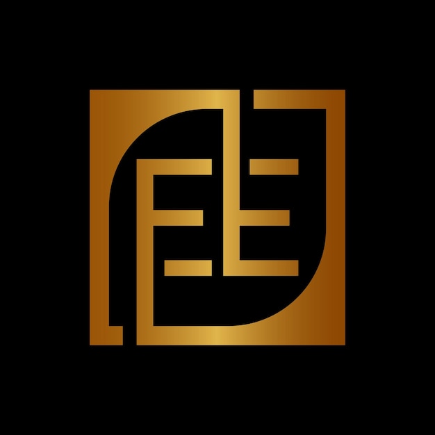 plantilla de diseño de logotipo EE vectorial con fondo cuadrado