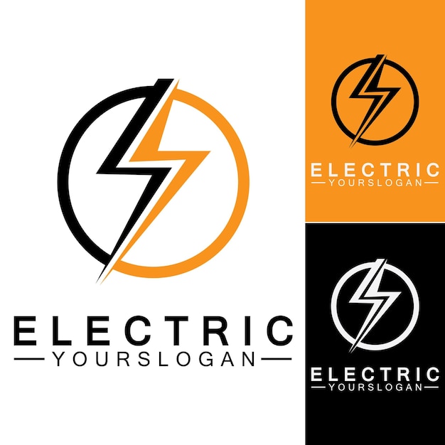 Plantilla de diseño de logotipo de electricidad de rayo trueno