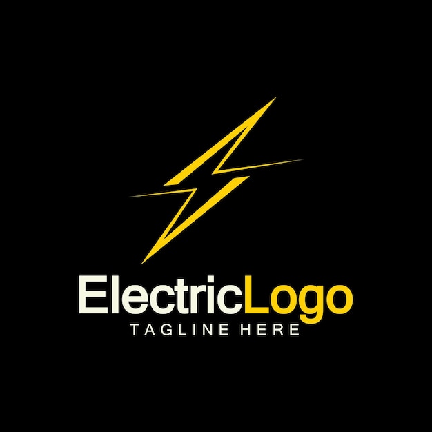 Plantilla de diseño de logotipo eléctrico aislado sobre fondo negro