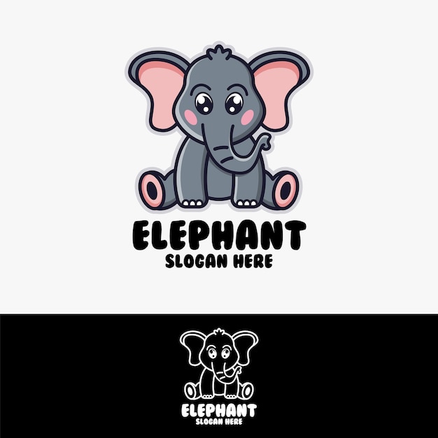 Plantilla de diseño del logotipo del elefante