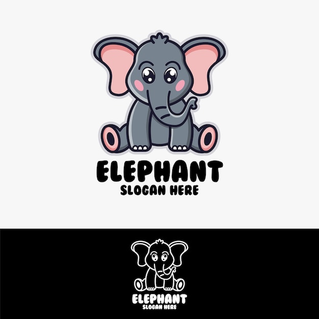 Plantilla de diseño de logotipo de elefante