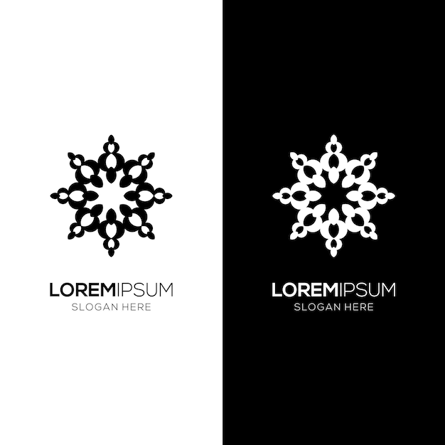 Una plantilla de diseño de logotipo elegante y simple en forma de ornamento geométrico