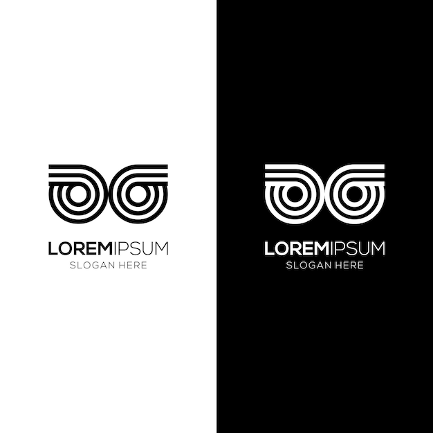 Una plantilla de diseño de logotipo elegante y simple en forma de ornamento geométrico