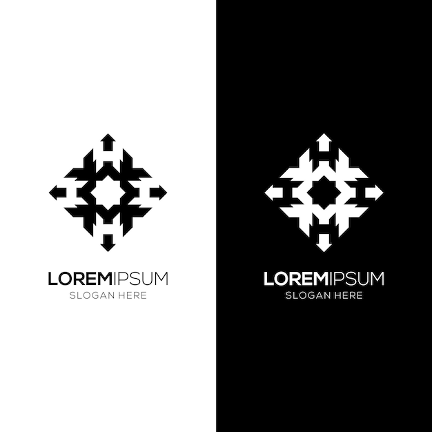 Una plantilla de diseño de logotipo elegante y simple en forma de ornamento geométrico