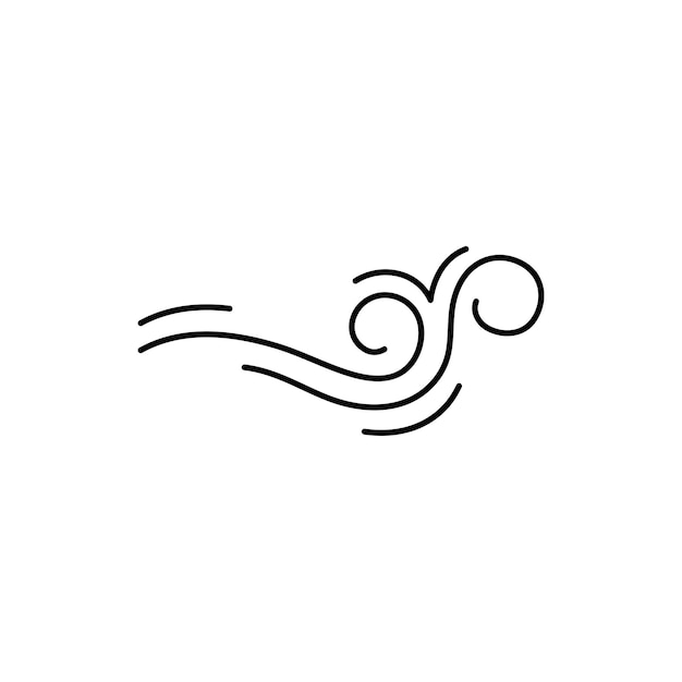 plantilla de diseño de logotipo elemento de onda viento creativo o aireLogotipo para acondicionador de aire web de negocios