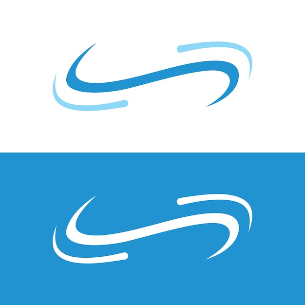 plantilla de diseño de logotipo elemento de onda viento creativo o aireLogotipo para acondicionador de aire web de negocios
