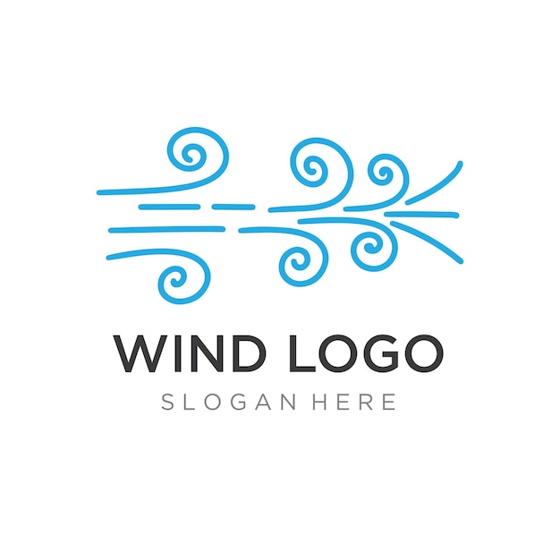 plantilla de diseño de logotipo elemento de onda viento creativo o aireLogotipo para acondicionador de aire web de negocios