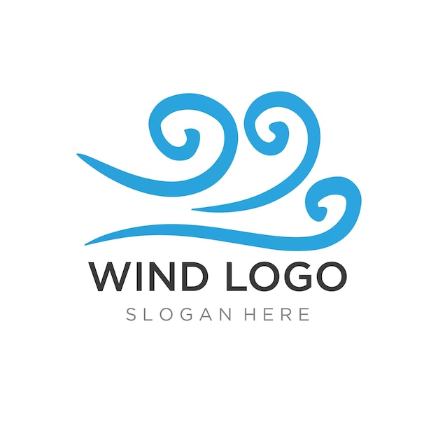 Vector plantilla de diseño de logotipo elemento de onda viento creativo o airelogotipo para acondicionador de aire web de negocios