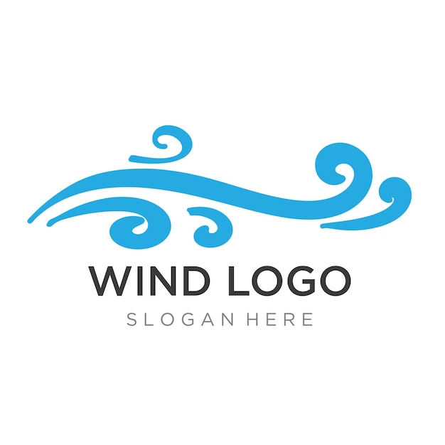 plantilla de diseño de logotipo elemento de onda viento creativo o aireLogotipo para acondicionador de aire web de negocios