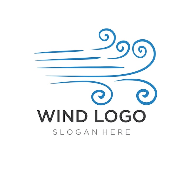 Vector plantilla de diseño de logotipo elemento de onda viento creativo o airelogotipo para acondicionador de aire web de negocios