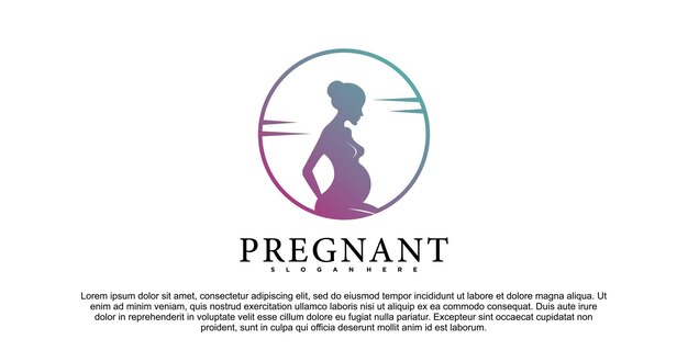 Plantilla de diseño de logotipo de embarazo con icono de símbolo moderno de diseño de concepto de círculo