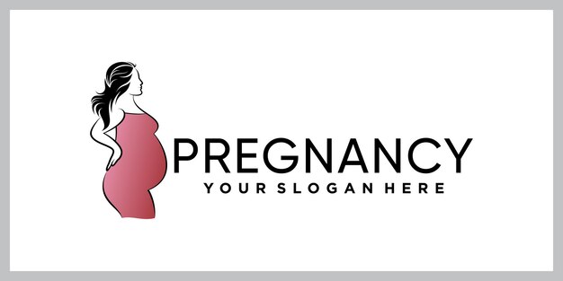 Plantilla de diseño de logotipo de embarazo de mujer con concepto moderno creativo