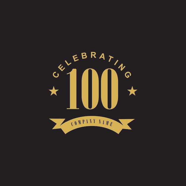 plantilla de diseño del logotipo del emblema del centenario de la celebración del aniversario