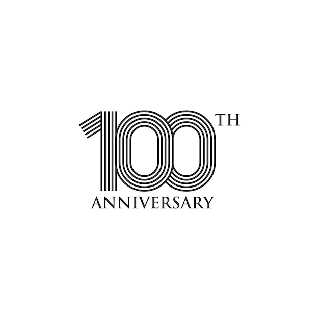 plantilla de diseño del logotipo del emblema del centenario de la celebración del aniversario