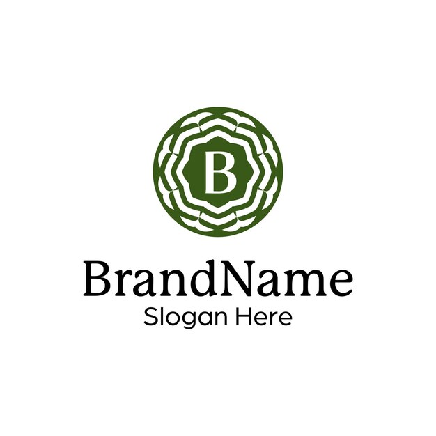 plantilla de diseño de logotipo de emblema floral ornamental elegante