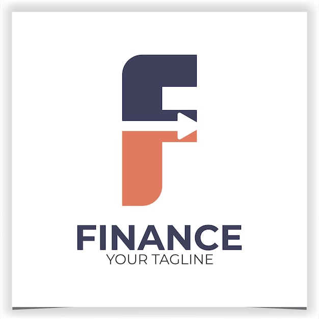 Vector plantilla de diseño del logotipo de la empresa financiera con la letra vectorial f