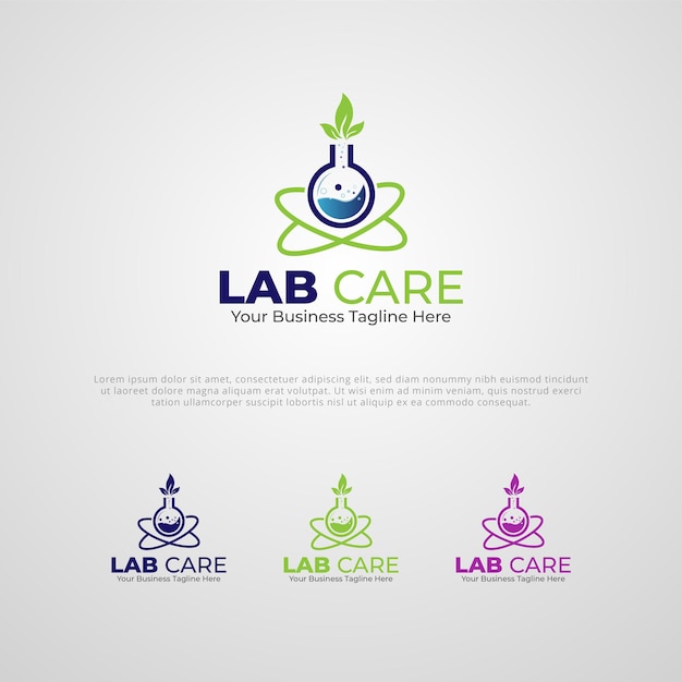 Plantilla de diseño de logotipo de empresa de marca de cuidado de laboratorio