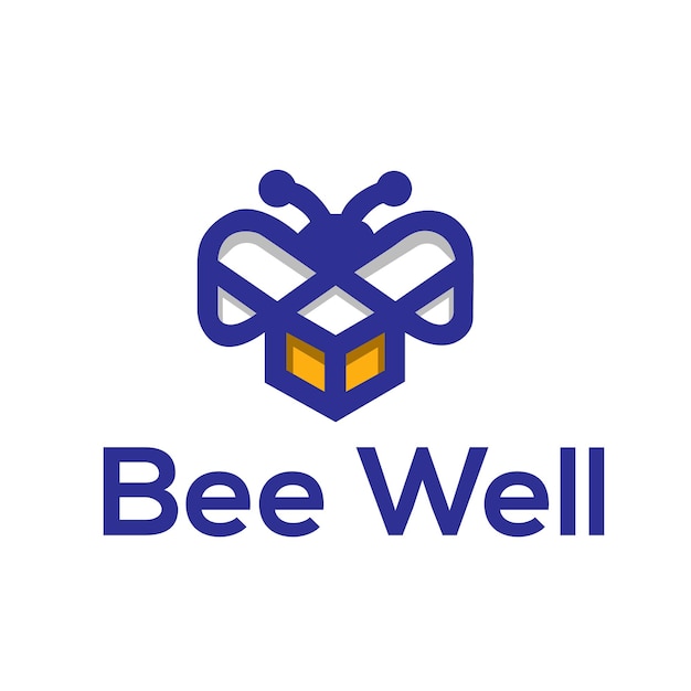 Plantilla de diseño de logotipo de empresa minimalista de abeja de miel