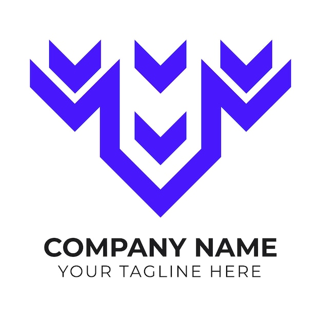 Plantilla de diseño de logotipo de empresa minimalista de monograma moderno creativo profesional