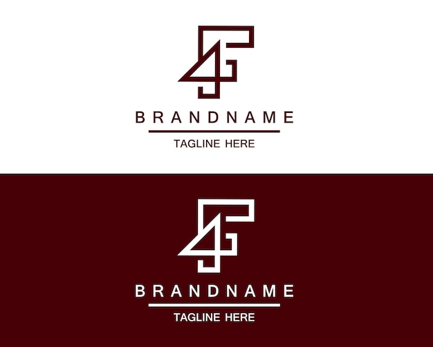 plantilla de diseño de logotipo de empresa moderna de letra f y una marca