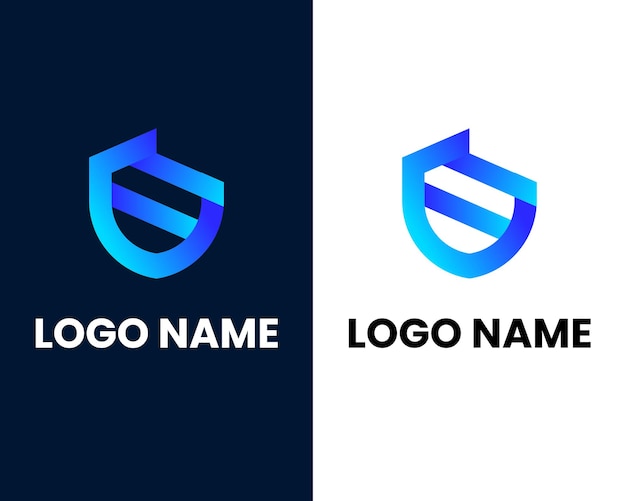 plantilla de diseño de logotipo de empresa moderna letra u