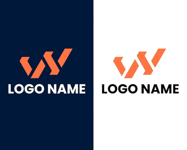 plantilla de diseño de logotipo de empresa moderna letra w y h
