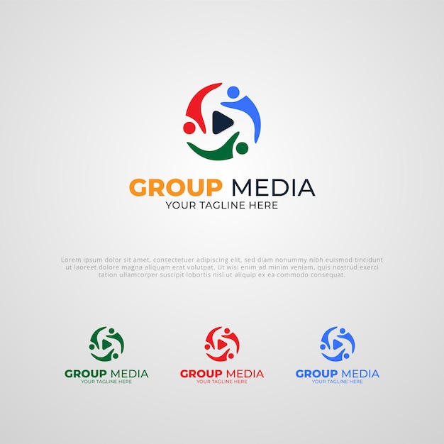 Plantilla de diseño de logotipo de empresa o marca de medios de grupo