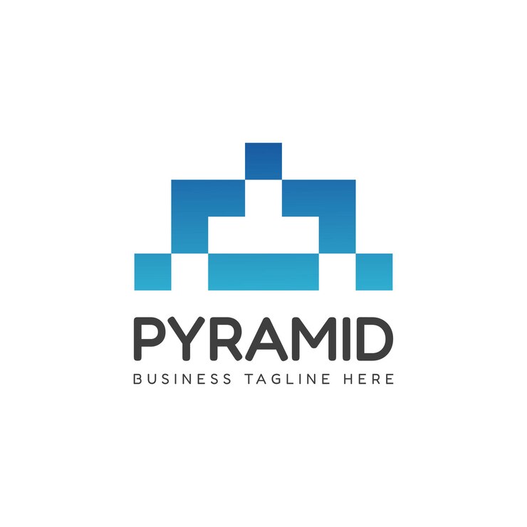 Vector plantilla de diseño de logotipo de empresa piramidal moderna