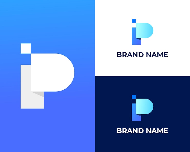 Vector plantilla de diseño de logotipo de empresa de tecnología y tecnología ip moderna