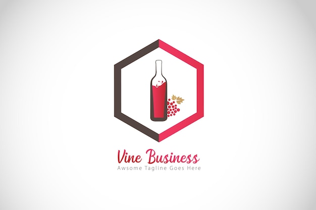 Plantilla de diseño de logotipo de empresa de vino de uvas rojas en color de fondo blanco