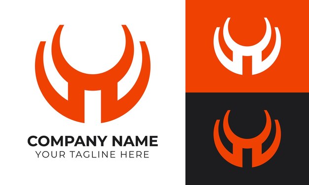 Plantilla de diseño de logotipo empresarial abstracto monograma minimalista moderno creativo