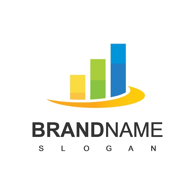 Plantilla de diseño de logotipo empresarial con barras y gráfico
