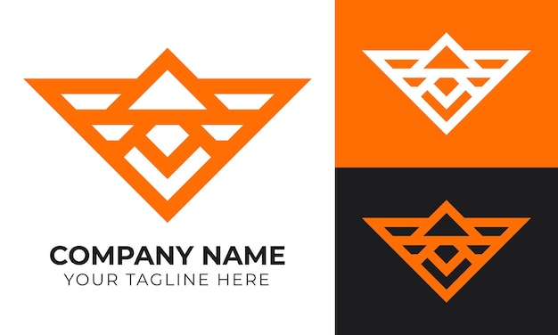 Plantilla de diseño de logotipo empresarial minimalista moderno abstracto creativo