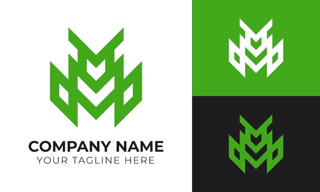 Plantilla de diseño de logotipo empresarial monograma minimalista moderno corporativo creativo