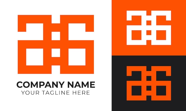 Plantilla de diseño de logotipo empresarial monograma minimalista moderno corporativo creativo