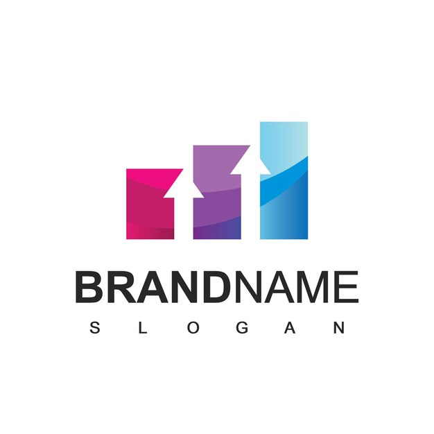 Plantilla de diseño de logotipo empresarial con símbolo de estadística empresarial