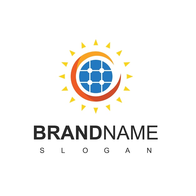 Plantilla de diseño de logotipo de energía solar