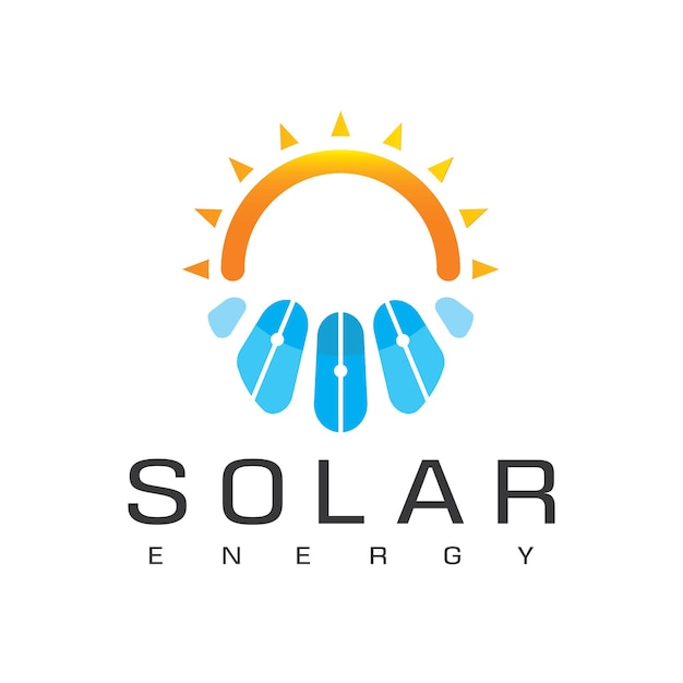 Plantilla de diseño de logotipo de energía solar.