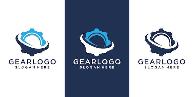 Plantilla de diseño de logotipo de engranaje creativo