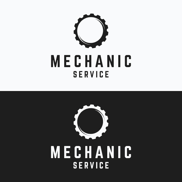 plantilla de diseño de logotipo de engranajes de automóviles vintage retrologos para empresas talleres de reparación mecánicos y insignias