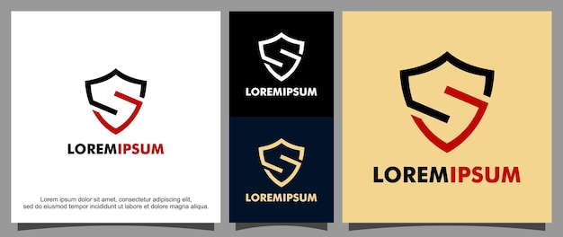 Plantilla de diseño de logotipo y escudo de letra S