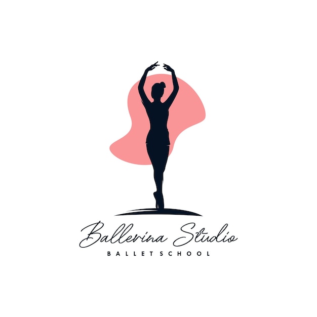 Plantilla de diseño de logotipo de escuela de ballet